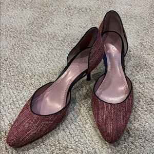 Ann Taylor Pink Textured Heels